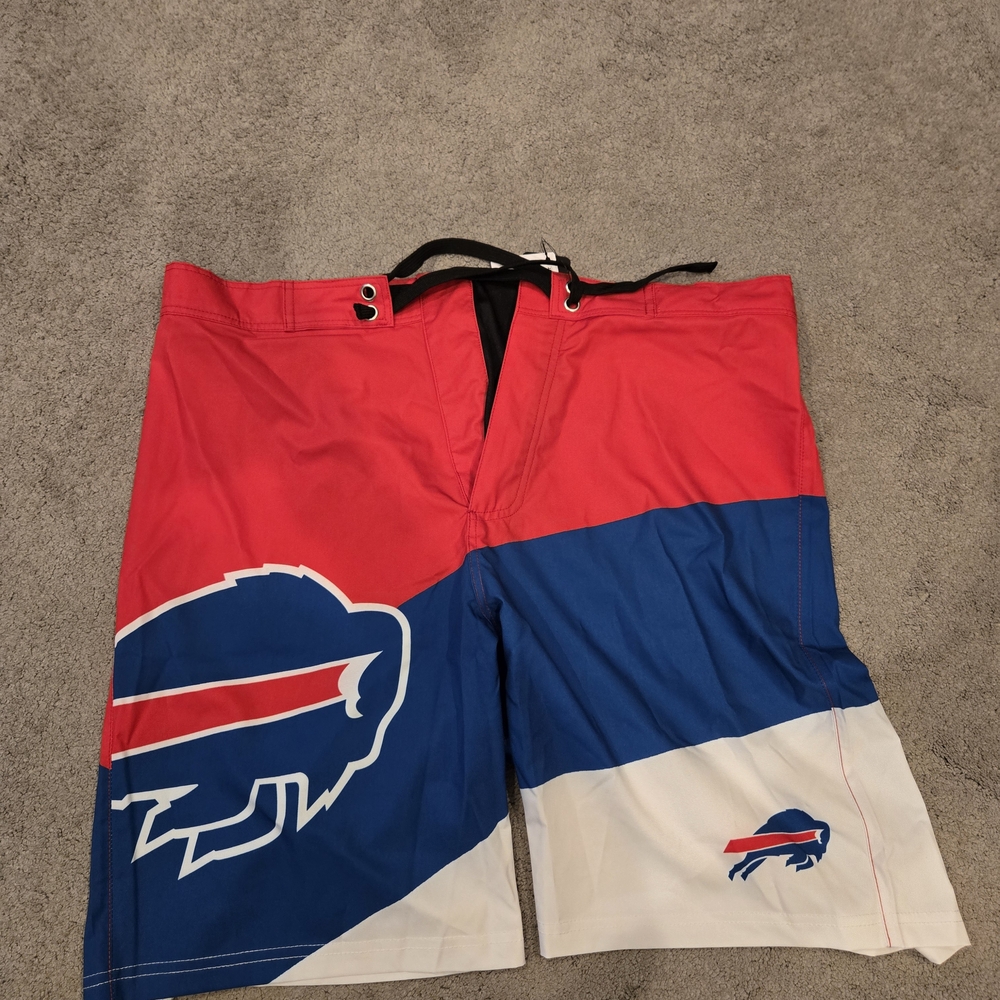 Buffalo bills mens Fanatics Red and Blue Men Swim Board Shorts